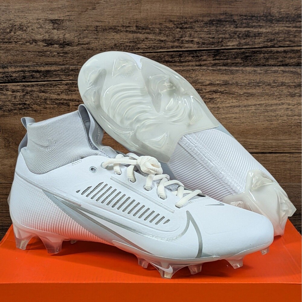 Nike Vapor Edge Pro 360 2 Men's 10 White Silver Football Cleats DA5456-100